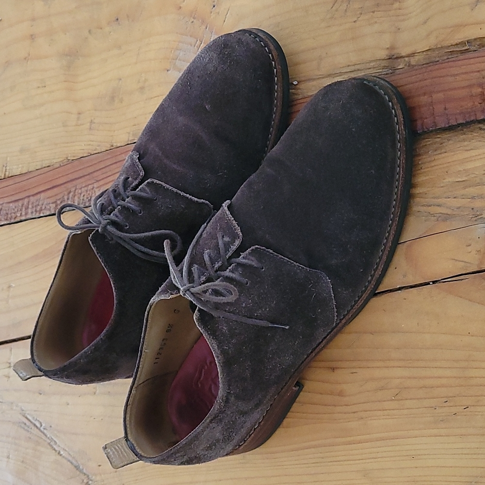 Grenson Wade mens chocolate brown suede shoes US sz 10 Quiet Luxury